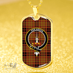 ScottishPlaid MacIntyre Strathfillan Ancient Clan Tartan Dog Tag Necklace - Crest Classic Scottish Plaid Tartan Plaid