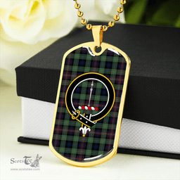 ScottishPlaid Rankin #3 Modern Clan Tartan Dog Tag Necklace - Crest Classic Scottish Plaid Tartan Plaid