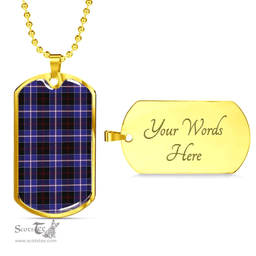 Scottish Dunlop Modern Clan Tartan Dog Tag Necklace - Classic Scottish Plaid Tartan Plaid