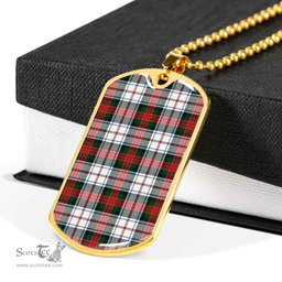 Scottish MacDuff Dress Modern Clan Tartan Dog Tag Necklace - Classic Scottish Plaid Tartan Plaid