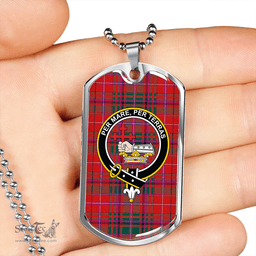 ScottishPlaid MacDougal No. 1 Modern Clan Tartan Dog Tag Necklace - Crest Classic Scottish Plaid Tartan Plaid