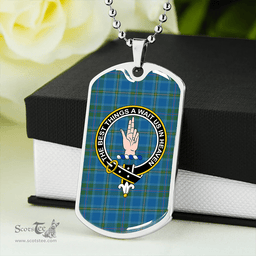 ScottishPlaid Miller # 2 Ancient Clan Tartan Dog Tag Necklace - Crest Classic Scottish Plaid Tartan Plaid