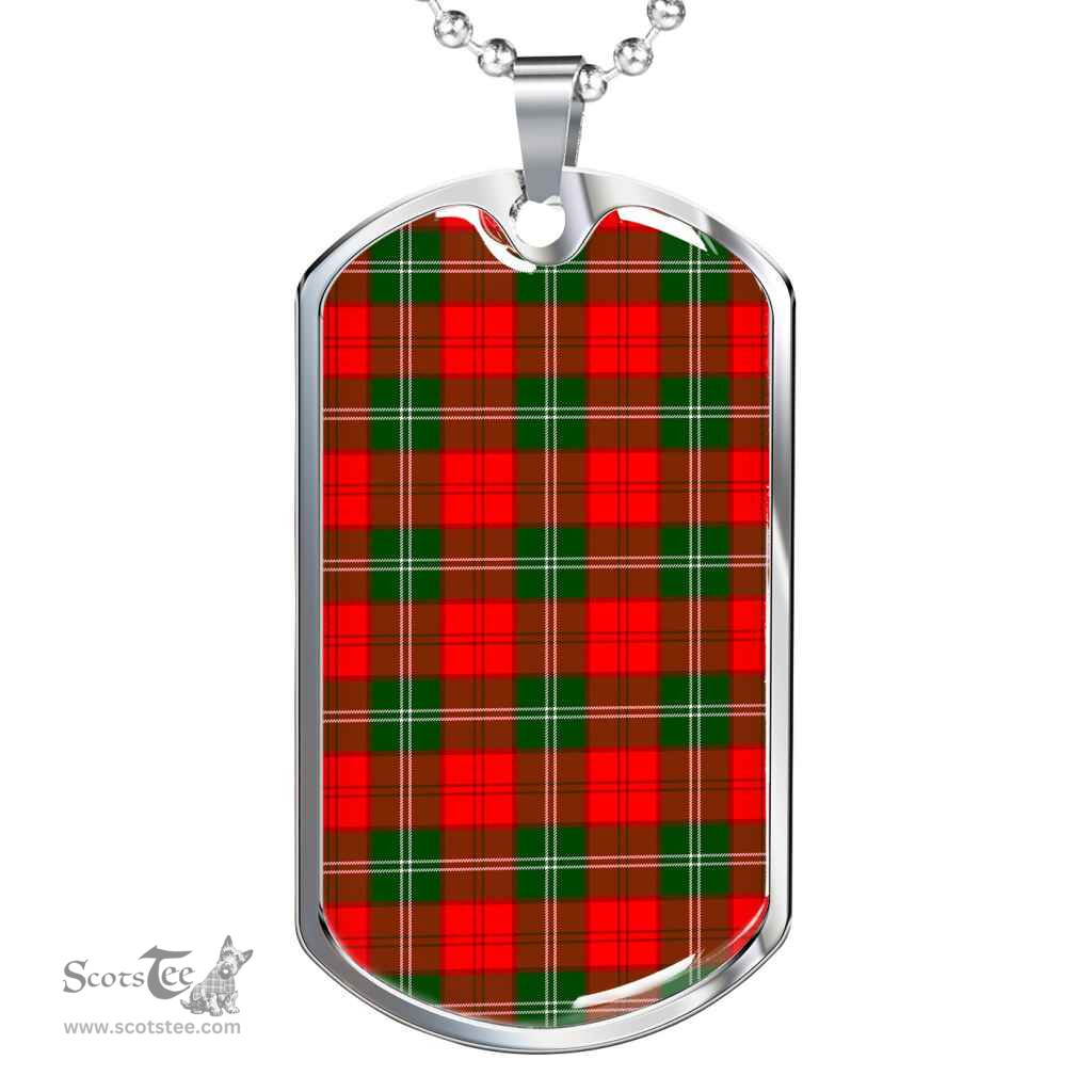 Scottish Lennox Modern Clan Tartan Dog Tag Necklace - Classic Scottish Plaid Tartan Plaid