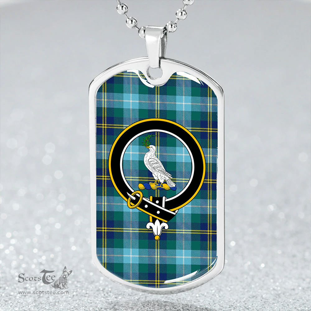 ScottishPlaid Porteous Modern Clan Tartan Dog Tag Necklace - Crest Classic Scottish Plaid Tartan Plaid