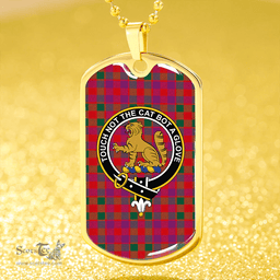 ScottishPlaid MacGowan Portrait (Gow Portrait) Modern Clan Tartan Dog Tag Necklace - Crest Classic Scottish Plaid Tartan Plaid