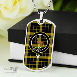 ScottishPlaid Raeburn Modern Clan Tartan Dog Tag Necklace - Crest Classic Scottish Plaid Tartan Plaid