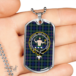 ScottishPlaid Murray of Atholl (Murray) Modern Clan Tartan Dog Tag Necklace - Crest Classic Scottish Plaid Tartan Plaid