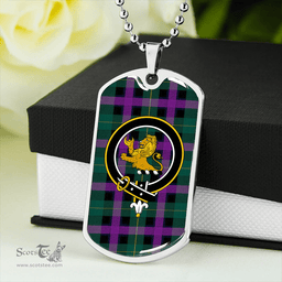 ScottishPlaid Martin Hunting Modern Clan Tartan Dog Tag Necklace - Crest Classic Scottish Plaid Tartan Plaid