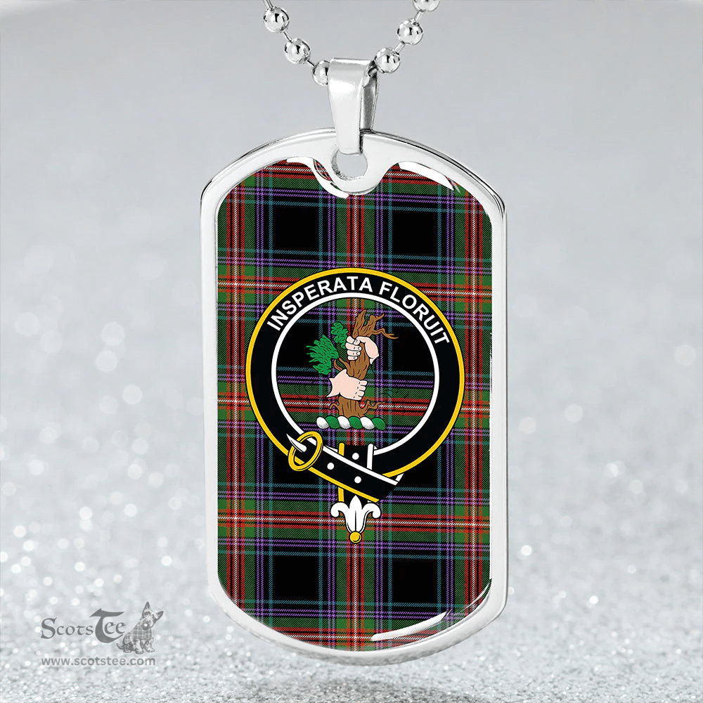 ScottishPlaid Watt (Wate) Ancient Clan Tartan Dog Tag Necklace - Crest Classic Scottish Plaid Tartan Plaid