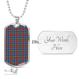 Scottish MacBeth Modern Clan Tartan Dog Tag Necklace - Classic Scottish Plaid Tartan Plaid