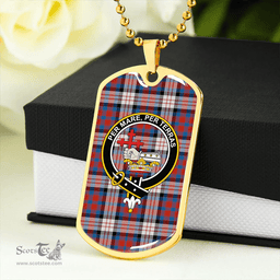 ScottishPlaid MacDonald Dress; Irish Ancient Clan Tartan Dog Tag Necklace - Crest Classic Scottish Plaid Tartan Plaid