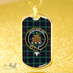 ScottishPlaid MacKenzie Modern Clan Tartan Dog Tag Necklace - Crest Classic Scottish Plaid Tartan Plaid