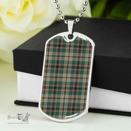 Scottish Craig Ancient Clan Tartan Dog Tag Necklace - Classic Scottish Plaid Tartan Plaid