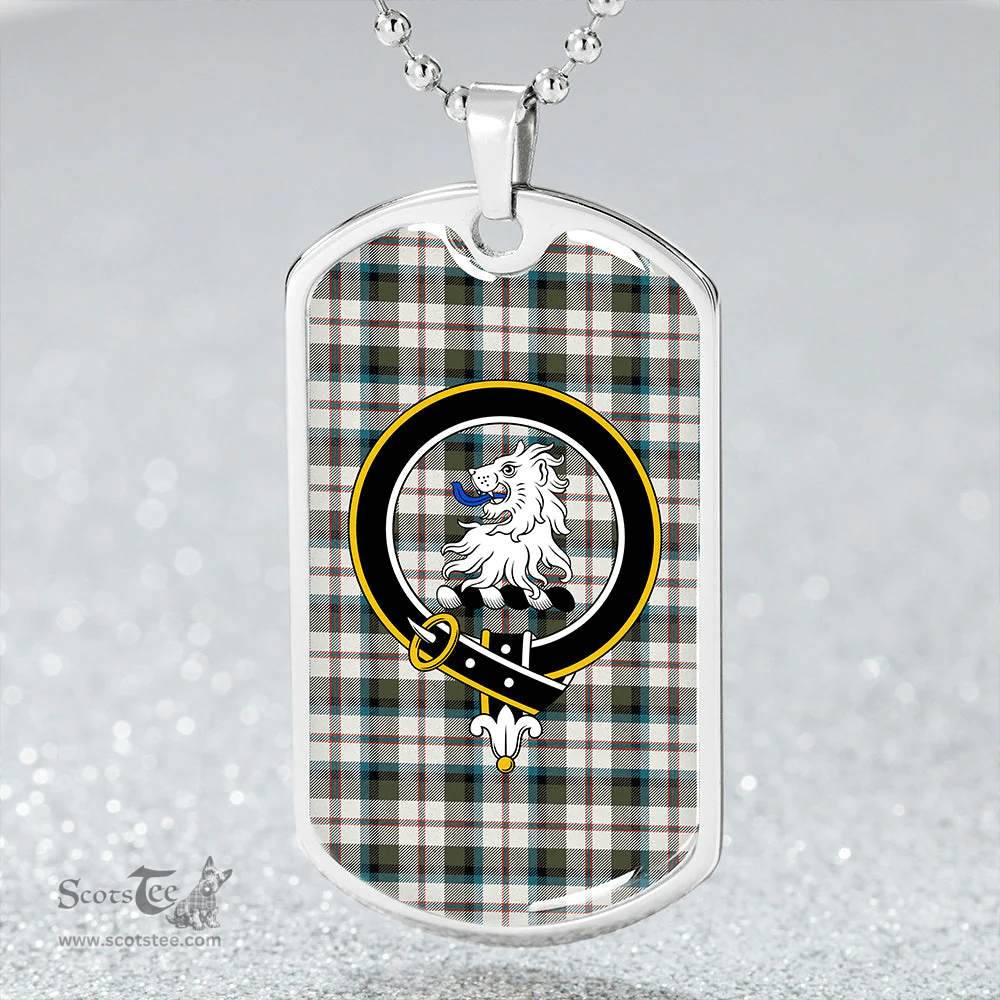 ScottishPlaid MacNaughton Dress #2 Ancient Clan Tartan Dog Tag Necklace - Crest Classic Scottish Plaid Tartan Plaid