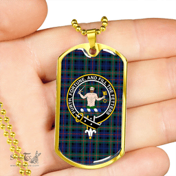 ScottishPlaid Murray of Atholl (Murray) Modern Clan Tartan Dog Tag Necklace - Crest Classic Scottish Plaid Tartan Plaid