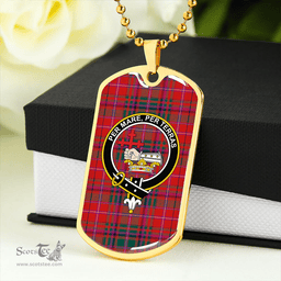 ScottishPlaid MacDougal No. 1 Modern Clan Tartan Dog Tag Necklace - Crest Classic Scottish Plaid Tartan Plaid
