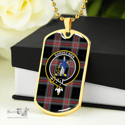 ScottishPlaid Montgomery Colin Modern Clan Tartan Dog Tag Necklace - Crest Classic Scottish Plaid Tartan Plaid