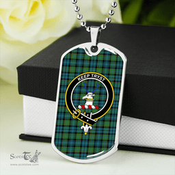 ScottishPlaid Sempill (Semple) Ancient Clan Tartan Dog Tag Necklace - Crest Classic Scottish Plaid Tartan Plaid