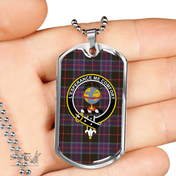 ScottishPlaid Nairn Weathered Clan Tartan Dog Tag Necklace - Crest Classic Scottish Plaid Tartan Plaid