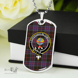 ScottishPlaid Nairn Weathered Clan Tartan Dog Tag Necklace - Crest Classic Scottish Plaid Tartan Plaid