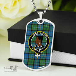 ScottishPlaid Stirling Ancient Clan Tartan Dog Tag Necklace - Crest Classic Scottish Plaid Tartan Plaid