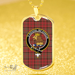 ScottishPlaid MacNeish Weathered Clan Tartan Dog Tag Necklace - Crest Classic Scottish Plaid Tartan Plaid
