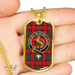 ScottishPlaid MacKintosh Modern Clan Tartan Dog Tag Necklace - Crest Classic Scottish Plaid Tartan Plaid