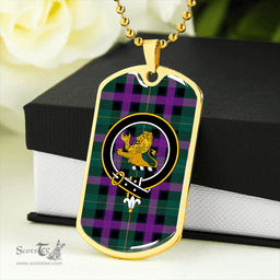 ScottishPlaid Martin Hunting Modern Clan Tartan Dog Tag Necklace - Crest Classic Scottish Plaid Tartan Plaid