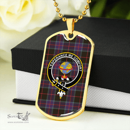 ScottishPlaid Nairn Weathered Clan Tartan Dog Tag Necklace - Crest Classic Scottish Plaid Tartan Plaid