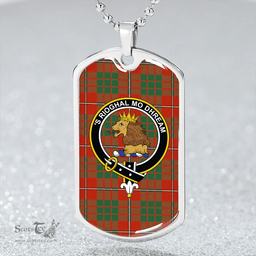 ScottishPlaid MacGregor of Balquhidder (Gregor of Balquhidder) Ancient Clan Tartan Dog Tag Necklace - Crest Classic Scottish Plaid Tartan Plaid