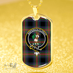 ScottishPlaid Watt (Wate) Ancient Clan Tartan Dog Tag Necklace - Crest Classic Scottish Plaid Tartan Plaid