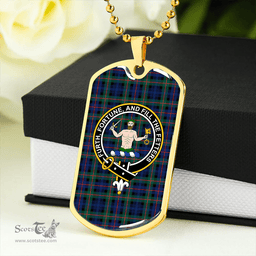 ScottishPlaid Murray of Atholl (Murray) Modern Clan Tartan Dog Tag Necklace - Crest Classic Scottish Plaid Tartan Plaid