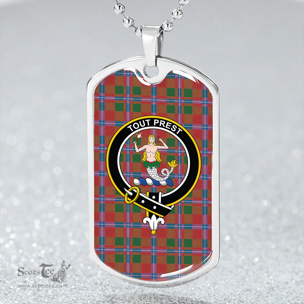 ScottishPlaid Murray of Abercairney Portrait (Murray of Abercairney; Portrait) Ancient Clan Tartan Dog Tag Necklace - Crest Classic Scottish Plaid Tartan Plaid