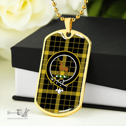 ScottishPlaid Raeburn Modern Clan Tartan Dog Tag Necklace - Crest Classic Scottish Plaid Tartan Plaid