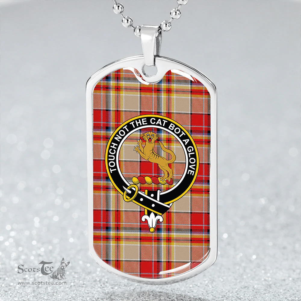 ScottishPlaid MacGlashan Modern Clan Tartan Dog Tag Necklace - Crest Classic Scottish Plaid Tartan Plaid