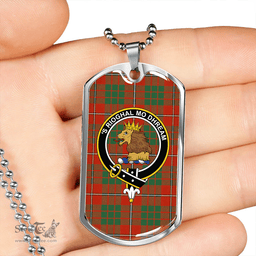 ScottishPlaid MacGregor of Balquhidder (Gregor of Balquhidder) Ancient Clan Tartan Dog Tag Necklace - Crest Classic Scottish Plaid Tartan Plaid