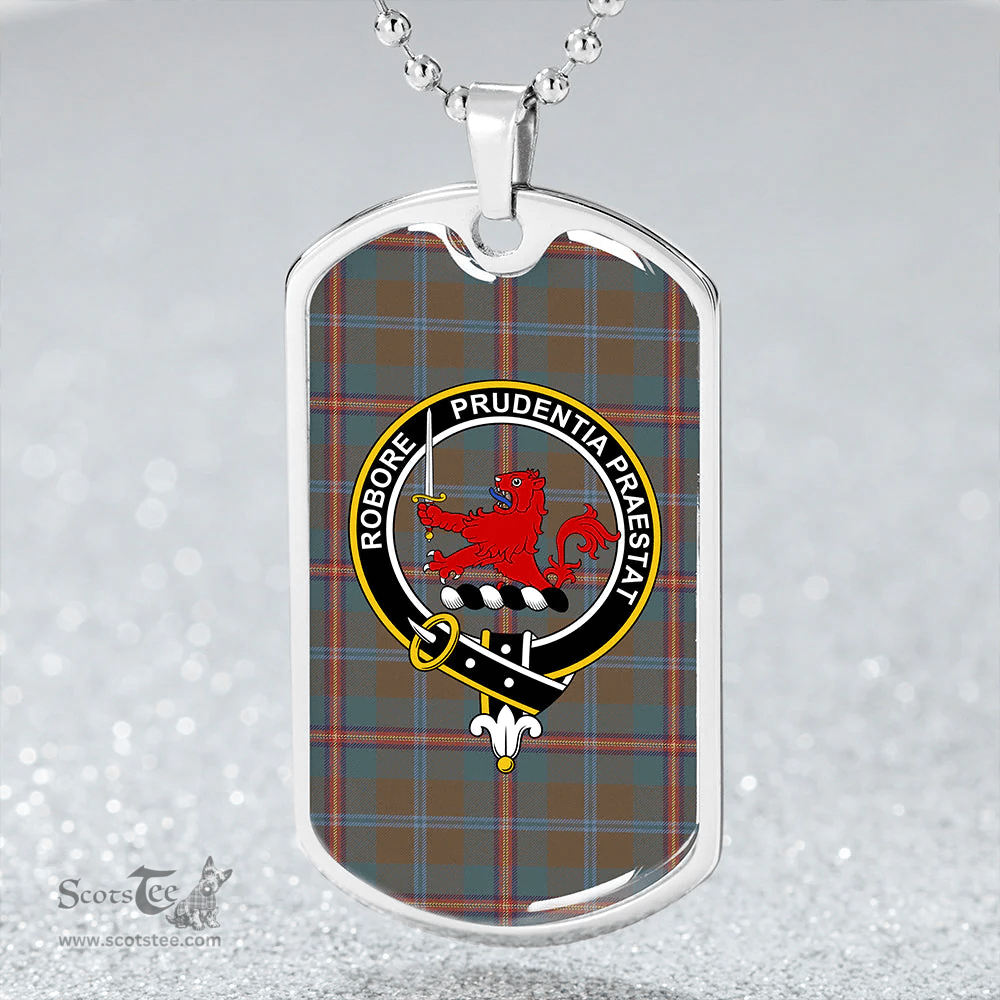 ScottishPlaid Young Weathered Clan Tartan Dog Tag Necklace - Crest Classic Scottish Plaid Tartan Plaid