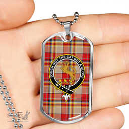 ScottishPlaid MacGlashan Modern Clan Tartan Dog Tag Necklace - Crest Classic Scottish Plaid Tartan Plaid
