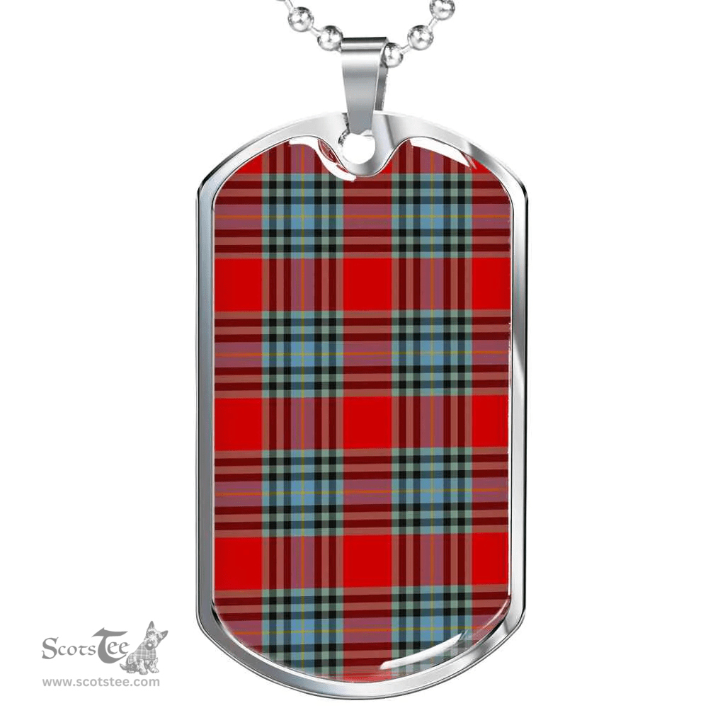Scottish MacLeay Clan Tartan Dog Tag Necklace - Classic Scottish Plaid Tartan Plaid