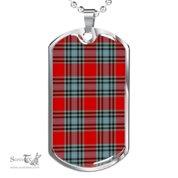 Scottish MacLeay Clan Tartan Dog Tag Necklace - Classic Scottish Plaid Tartan Plaid