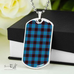 Scottish Home Ancient Clan Tartan Dog Tag Necklace - Classic Scottish Plaid Tartan Plaid