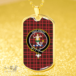 ScottishPlaid Murray of Ochtertyre Weathered Clan Tartan Dog Tag Necklace - Crest Classic Scottish Plaid Tartan Plaid