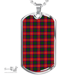 Scottish Roxburgh District Clan Tartan Dog Tag Necklace - Classic Scottish Plaid Tartan Plaid