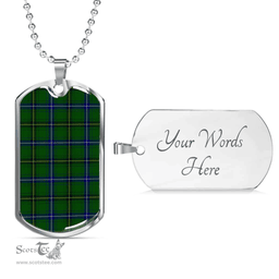 Scottish Henderson Modern Clan Tartan Dog Tag Necklace - Classic Scottish Plaid Tartan Plaid
