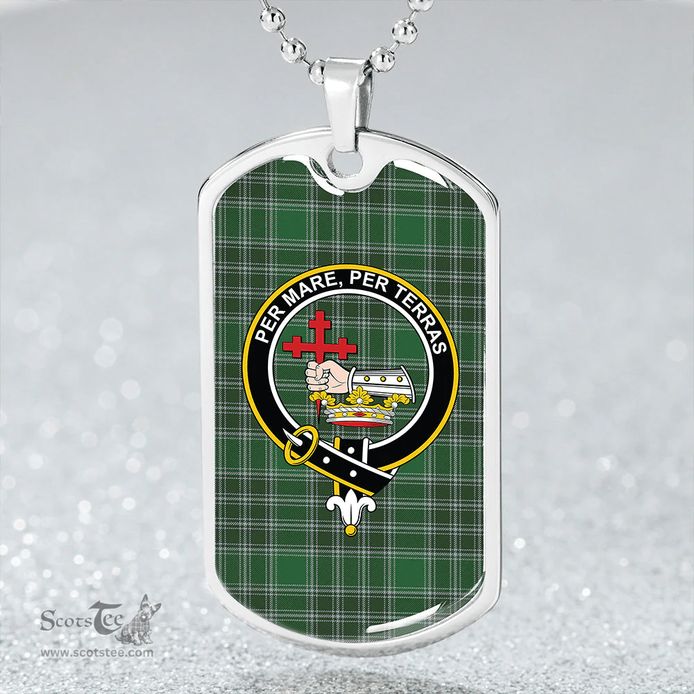 ScottishPlaid MacDonald of the Isles Hunting #2 (Donald of the Isles Hunting #2) Modern Clan Tartan Dog Tag Necklace - Crest Classic Scottish Plaid Tartan Plaid