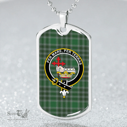 ScottishPlaid MacDonald of the Isles Hunting #2 (Donald of the Isles Hunting #2) Modern Clan Tartan Dog Tag Necklace - Crest Classic Scottish Plaid Tartan Plaid