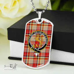 ScottishPlaid MacGlashan Modern Clan Tartan Dog Tag Necklace - Crest Classic Scottish Plaid Tartan Plaid