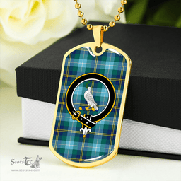 ScottishPlaid Porteous Modern Clan Tartan Dog Tag Necklace - Crest Classic Scottish Plaid Tartan Plaid