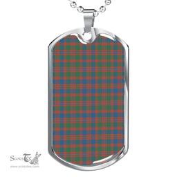 Scottish MacIntyre Ancient Clan Tartan Dog Tag Necklace - Classic Scottish Plaid Tartan Plaid