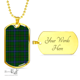Scottish Henderson Modern Clan Tartan Dog Tag Necklace - Classic Scottish Plaid Tartan Plaid